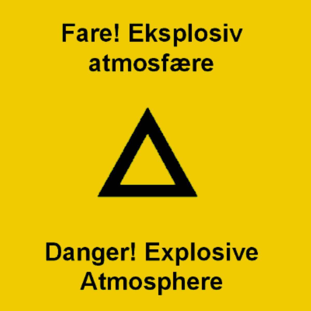 Warning - Danger! Explosive atmosphere - NO/EN