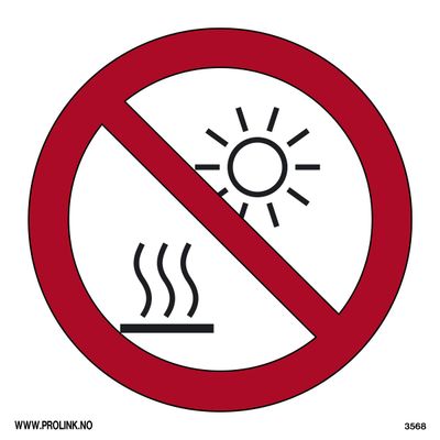 Ikke utsett for direkte sollys eller varm overflate - PVC