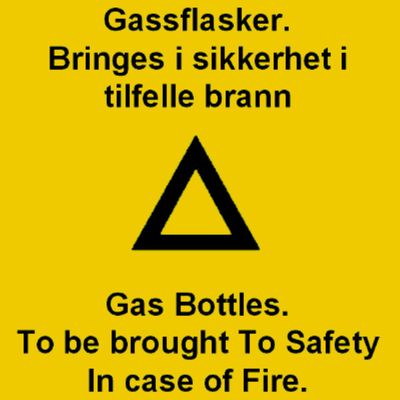 Warning - Gas bottles - NO/EN